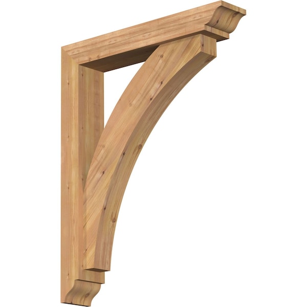 Ekena Millwork Thorton Traditional Smooth Bracket w/ Offset Brace, Western Red Cedar, 5 1/2"W x 30"D x 38"H BKT0604X30X38THR01SWR - main